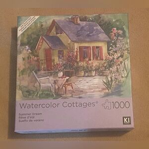 Watwtcolor Cottages Puzzle 1000 pc New